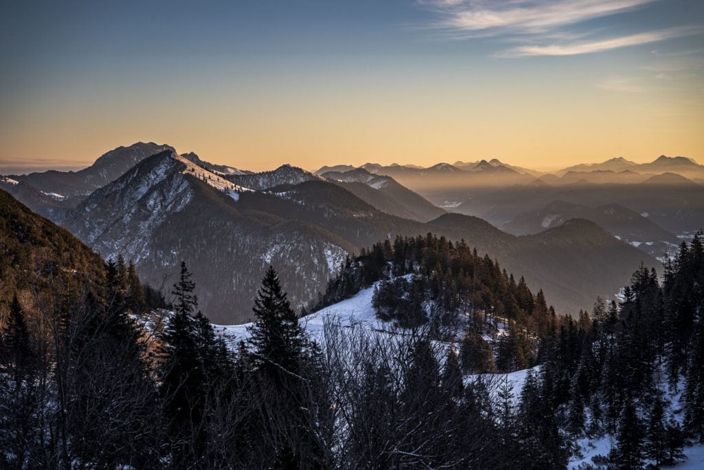 Sonnenaufgang auf dem Weg zum Martinskopf