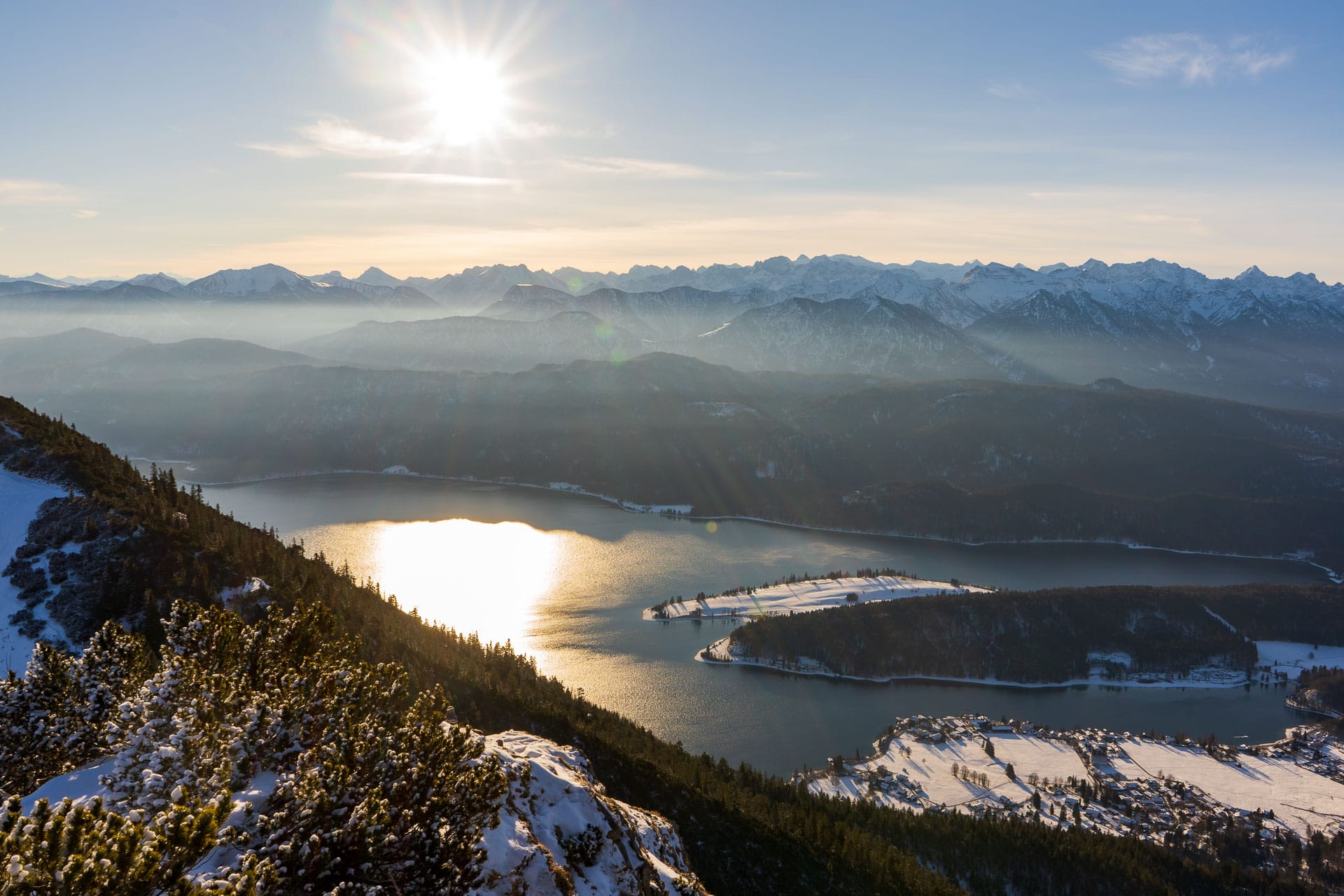 Blick auf den Walchensee vom Martinskopf